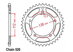 Rear sprocket Honda CB 500 F/X