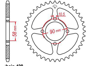 Rear sprocket Honda CBR 125 R 2011/2016 - 428