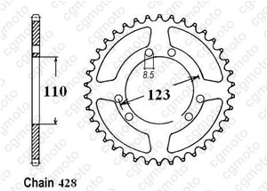 Rear sprocket Hrd 50