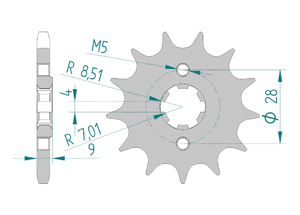 Front sprocket 428 Aprilia