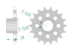 Front sprocket 525 Aprilia