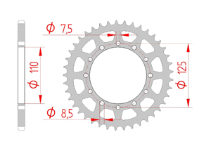 KIT STEEL CAGIVA 125 FRECCIA C10 1989 Standard Xs-ring