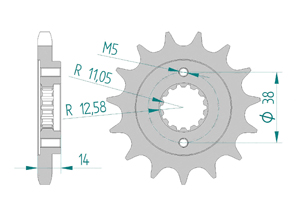 Front sprocket 530 CAGIVA