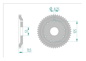 KIT STEEL DERBI 50 R RACER 2002-2003