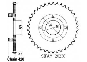 Rear sprocket TT Esjot