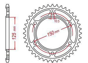 Rear sprocket TT Esjot