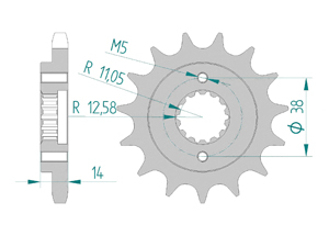 Front sprocket 530 DUCATI 750 F1