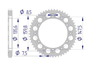 KIT ALU FANTIC 200 TRIAL TX350 Standard