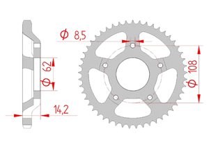 KIT STEEL MZ RT 125 ALLOY WHEELS 2001-2007 Standard