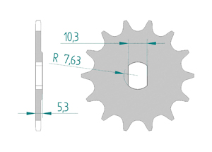 Front sprocket Chain 415