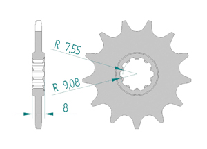 Front sprocket 415 Aprilia