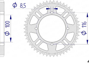 KIT ALU AB SUZUKI RM 100 2003 #428