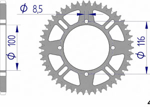 KIT ALU AB KAWASAKI KX 80 SMALL WHEEL 91-97