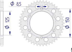 KIT ALU AB HUSQVARNA TE 125 2014-2016 MX reinforced