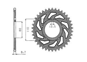 Rear sprocket Aluminium Honda Triumph Chain 530