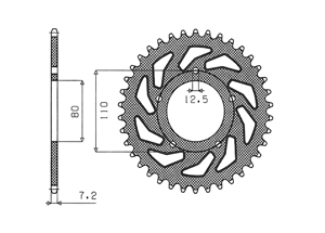 Rear sprocket Aluminium Honda Triumph Chain 525