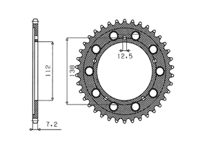 Rear sprocket Aluminium Honda Chain 525