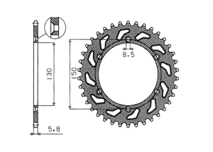 Rear sprocket Aluminium Honda Yamaha Chain 520