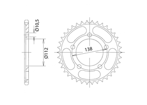 Rear sprocket Aluminium Yamaha Chain 532