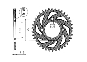 Rear sprocket Aluminium Suzuki Yamaha Chain 428