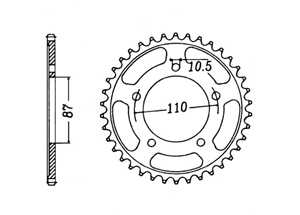 Rear sprocket Aluminium Suzuki Chain 525