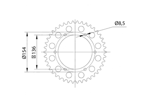 Rear sprocket Aluminium BMW Chain 520