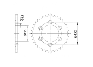 Rear sprocket Aluminium Aprilia Chain 520