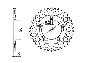 Rear sprocket Aluminium Ducati Chain 520