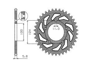 Rear sprocket Aluminium Ducati Chain 520