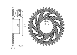 Rear sprocket Aluminium Ducati Chain 525