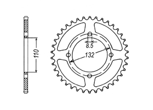 Rear sprocket Aluminium KTM Chain 428