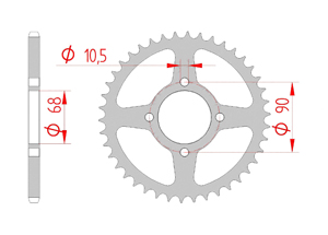 rear steel sprocket 520 honda