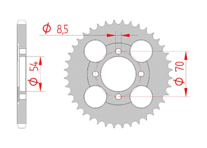 Rear steel sprocket #428