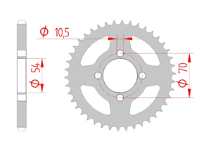 rear steel sprocket 428 honda