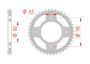 rear steel sprocket 428 honda