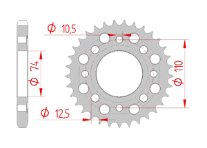 rear steel sprocket 530 honda