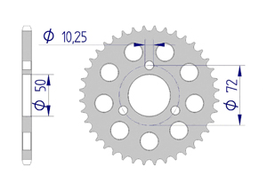 AFAM Rear alu sprocket  #420