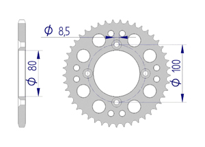 NB Rear alu sprocket  #420 HONDA