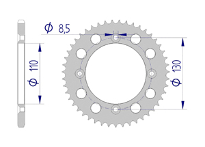 NB Rear alu sprocket  #420