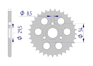 AFAM Rear alu sprocket  #420