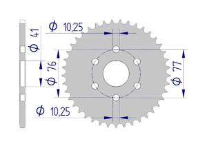 AFAM Rear alu sprocket  #415