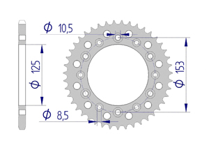 AFAM Rear alu sprocket  #520