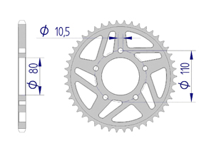 AFAM Rear alu sprocket  #520 #EX