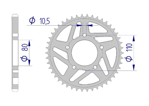 AFAM Rear alu sprocket  #525 #EX