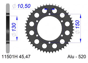 AFAM Rear alu sprocket  #520