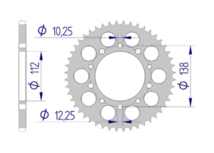 AFAM Rear alu sprocket  #520 HONDA