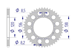 AFAM Rear alu sprocket  #520 #H 11601J