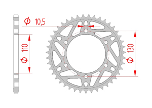 Rear steel sprocket #520 YAMAHA YZF-R 3 2015 - 2015