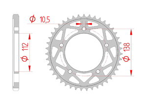 Rear steel sprocket #525 YAMAHA YZF-R1 1000 (1000 M) 2015