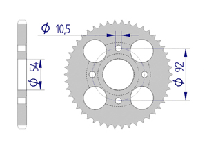 AFAM Rear alu sprocket  #428